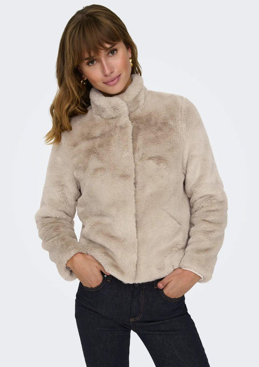 Only Women's Winter Jacket Onlnewvida Beige