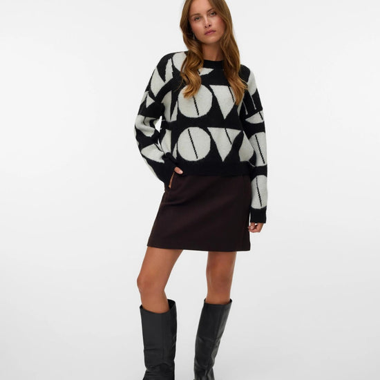 Vero Moda VMLOVE Pullover Donna Nero 10331432 Black W. BIRCH BIG LOVE VERO MODA 