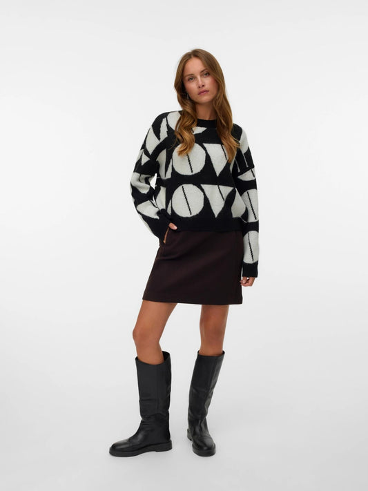 Vero Moda VMLOVE Pullover Donna Nero 10331432 Black W. BIRCH BIG LOVE VERO MODA 