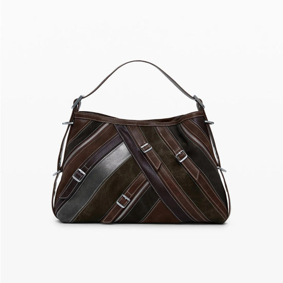 Desigual Borsa a spalla media con cuciture Donna Marrone 25WAXPAB 6075 DESIGUAL 