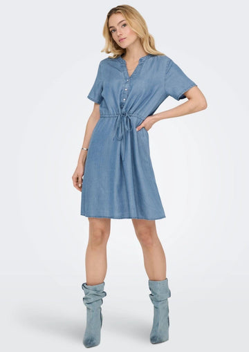 Jacqueline De Yong - Vestito Donna Jasper Blu Denim Medio