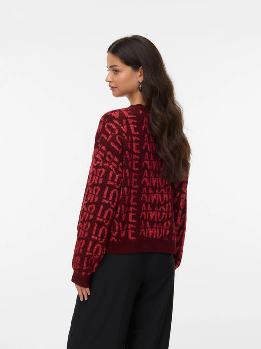 Maglia LOVE Donna Rosso Syrah