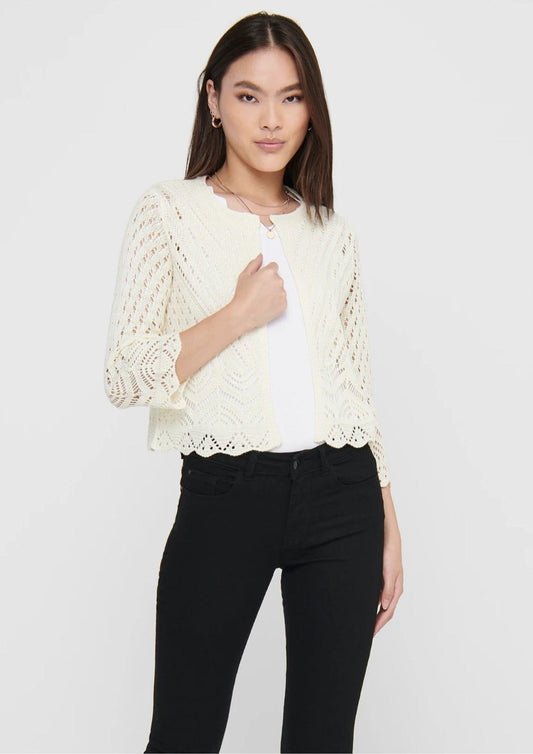 Jacqueline De Yong - Women's Sun Cardigan White Tapioca