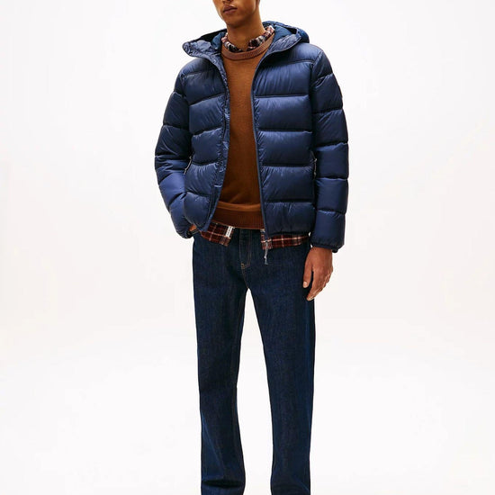 Tommy Hilfiger Giubbino Imbottito con Cappuccio e Logo Uomo Dark Night Navy DM0DM22044 C1G TOMMY HILFIGER 