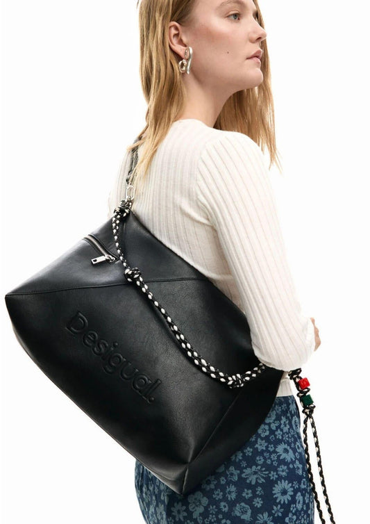 Desigual - Borsa Donna Bag Half Logo Leiria 2.0 Black Nera
