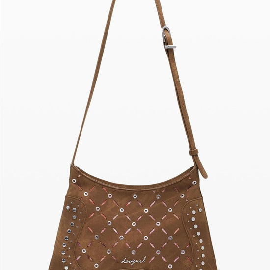 Desigual Borsa effetto pelle traforata media Donna Marrone 25WAXPB4 6011 DESIGUAL 