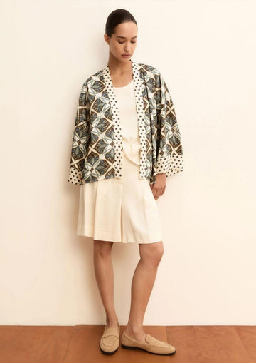 Emme Marella Blusa Donna Emmatollo Bianco Lana Fantasia
