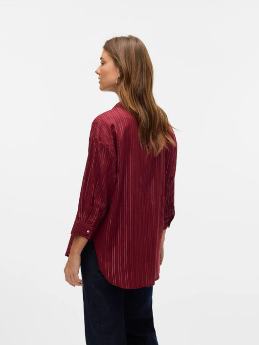 Vero Moda VMOLLA Camicia 3/4 Donna Syrah Silver lurex 10329382 Syrah VERO MODA 