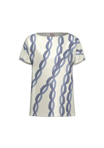 Emme Marella - Camicia Donna sansa Bianco Burro e Azzurro