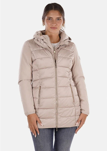 Yes Zee Giacca Lunga Donna Beige O045 M800 0222 YES ZEE 