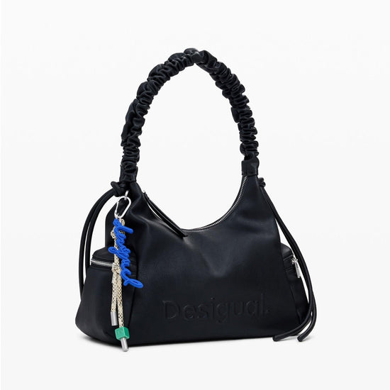 Desigual Borsa logo 3D con manico arricciato media Donna Nero 25WAXP98 2000 DESIGUAL 