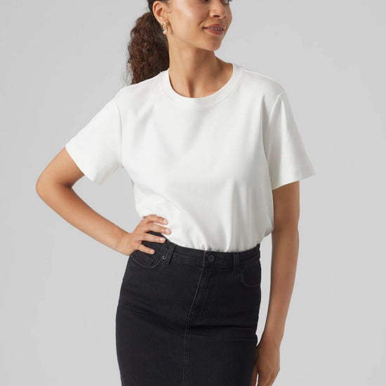 Vero Moda AWNAIMA T-Shirt Donna Snow White 10294544 Snow White VERO MODA 