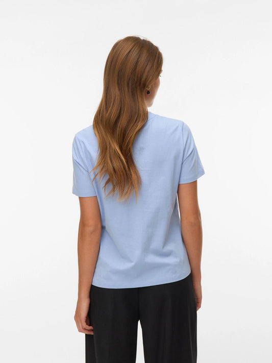 Vero Moda Women's T-Shirt Brunnera Blue Vmpaulina