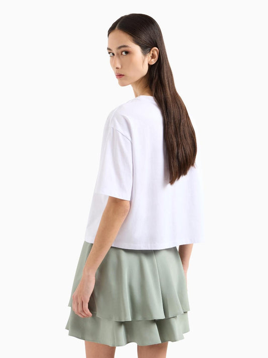 Armani Exchange Maglia Cropped Donna Bianco