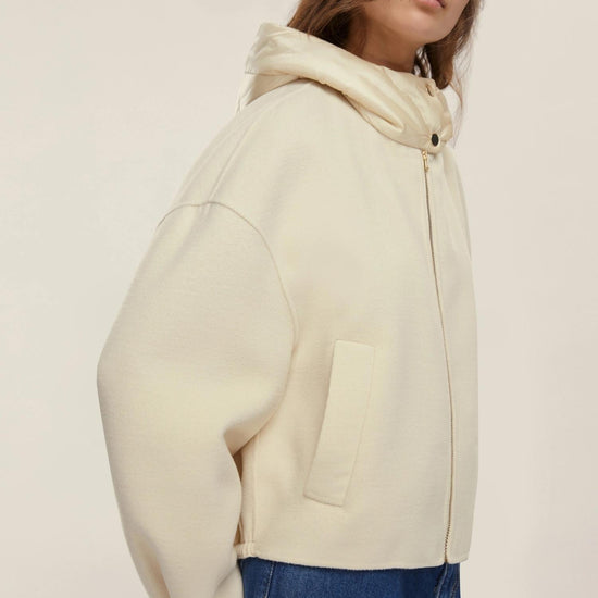 Emme Marella Giacca Bomber con Cappuccio Donna Eritea Panna 2525086021200 001 EMME MARELLA 