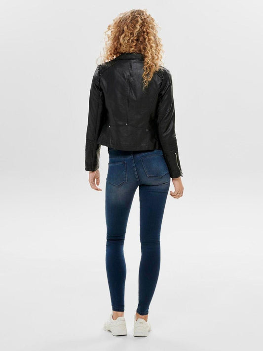 Only Women's Faux Leather Jacket Onlgemma Black