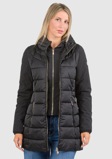 Yes Zee Giacca Lunga Donna Nera
