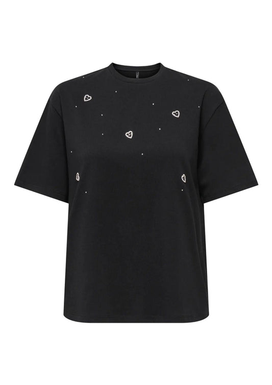 Only Women's Black High-Waist T-Shirt