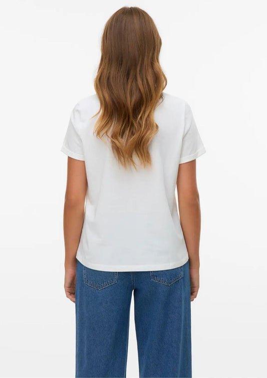 Vero Moda Women's Ikami White Top with Oh la la Print