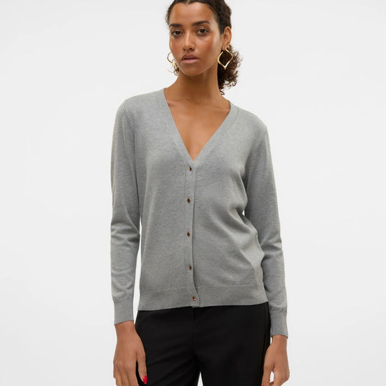 Vero Moda Cardigan In Maglia Donna Silje Grey Melange 10320456 Medium Grey Melange VERO MODA 