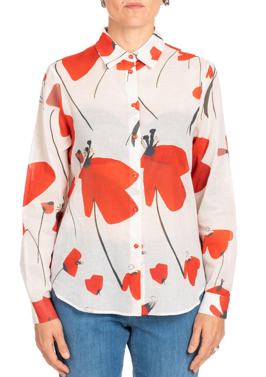 Diana Gallesi - Women's White and Red Shirt