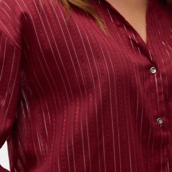 Vero Moda VMOLLA Camicia 3/4 Donna Syrah Silver lurex 10329382 Syrah VERO MODA 