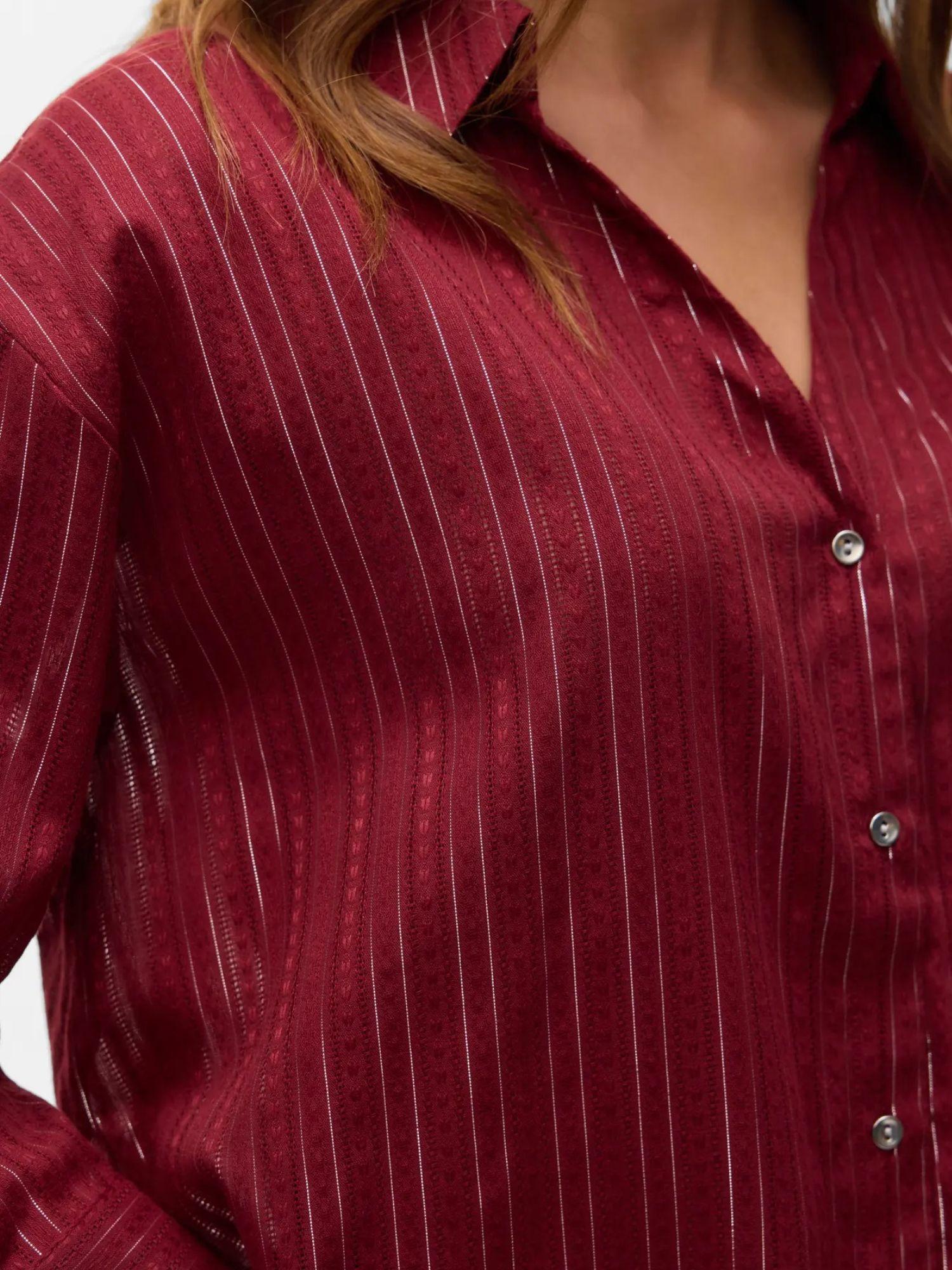 Vero Moda VMOLLA Camicia 3/4 Donna Syrah Silver lurex 10329382 Syrah VERO MODA 