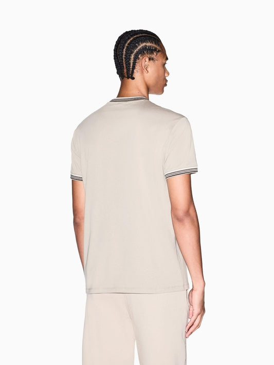 Armani Exchange T-Shirt Uomo Beige Regular Fit in Jersey di Cotone Classico