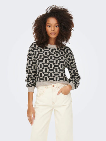 Only ONLGEO Maglione Donna Grigio Oatmeal