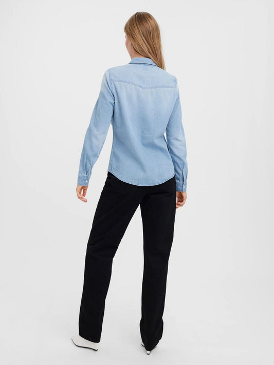 Vero Moda Women's Light Blue VMMalou Shirt