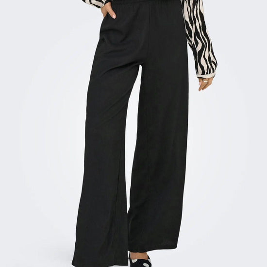 Jacqueline De Yong JDYDEBBIE Pantaloni Wide Fit Donna Nero 15352943 Black JACQUELINE DE YONG 