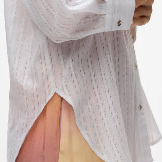 Vero Moda Camicia Donna VMOLLA Maniche 3/4 Bright White con Filo Lurex Argento 10329382 Bright White VERO MODA 