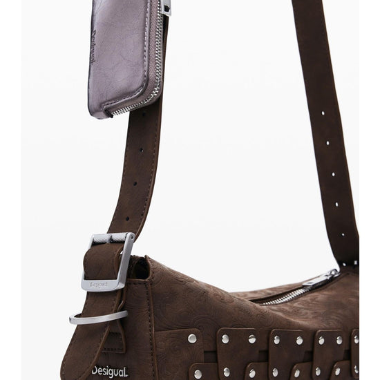 Desigual Piccola borsa baguette patch con borchie Donna Marrone 25WAXPBO 6009 DESIGUAL 