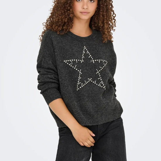 Pullover Donna Only Renata Grigio scuro 15353062 Dark Grey Melange Silver Bling ONLY 