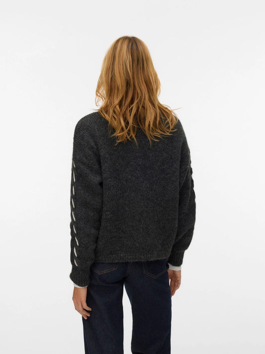 Vero Moda VMILINA Maglione Donna Dark Grey Melange