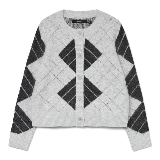 Vero Moda Cardigan Donna Dae Grigio Chiaro Dettaglia Grigio scuro 10334877 W. DGM + SILVER LUREX VERO MODA 