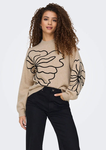 Jacqueline De Yong Pullover Donna Jella Beige