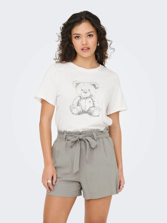 Jacqueline De Yong JDYBIBBI T-shirt Donna Bianco Cloud Dancer 15356686 Cloud Dancer TEDDYBEAR JACQUELINE DE YONG 