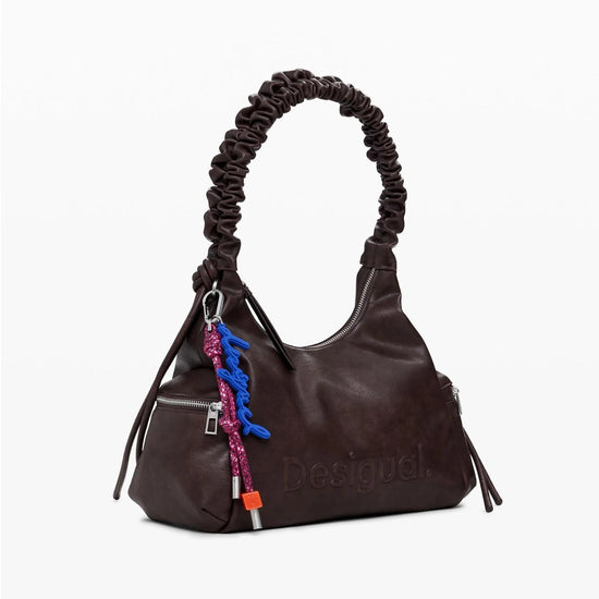 Desigual Borsa logo 3D con manico arricciato media Donna Marrone 25WAXPAY 6009 DESIGUAL 