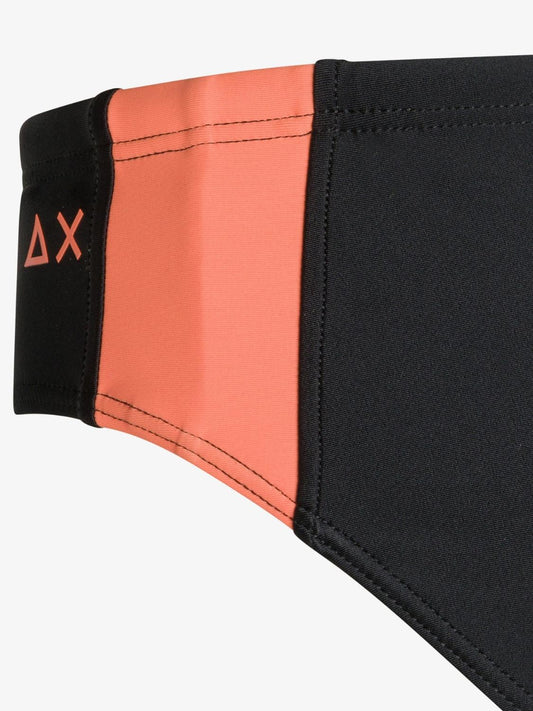 Costume Slip Stripe Fluo Uomo Nero