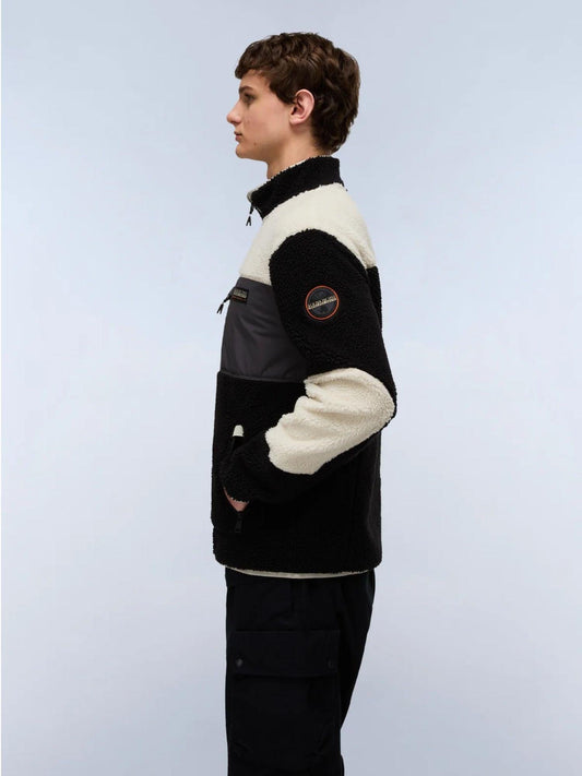 Napapijri Felpa in Pile con Zip Yupik Uomo Multicolour NP0A4GNT MCB NAPAPIJRI 
