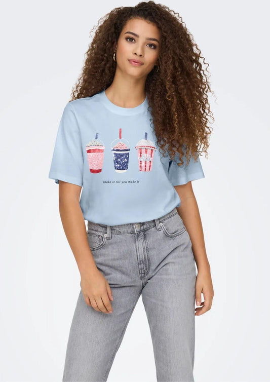 Only - Women's Burst Blue T-Shirt