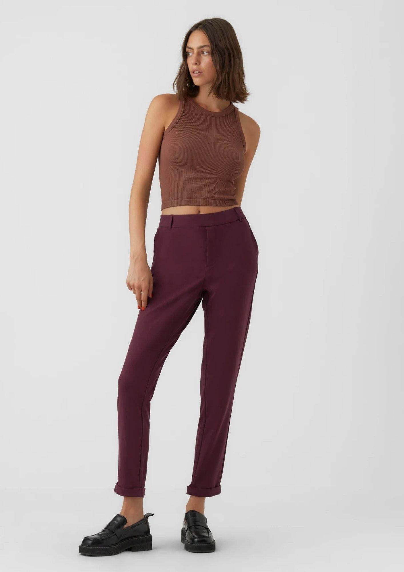 Vero Moda Pantaloni Donna VMMAYA a Vita Media Viola 10225280 Winetasting VERO MODA 