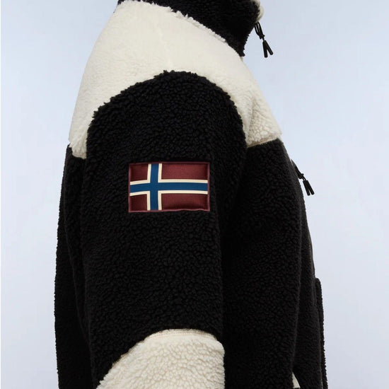 Napapijri Felpa in Pile con Zip Uomo Yupik Multicolour NP0A4GNT MCB NAPAPIJRI 