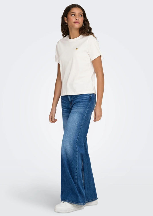 Jacqueline De Yong Women's Pisa White T-Shirt with Lemon