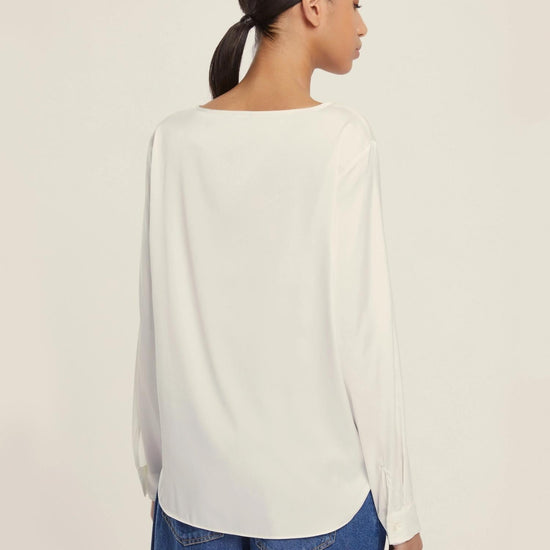 Emme Marella Blusa in raso stretch Madera Donna Bianco 2525116041200 001 EMME MARELLA 