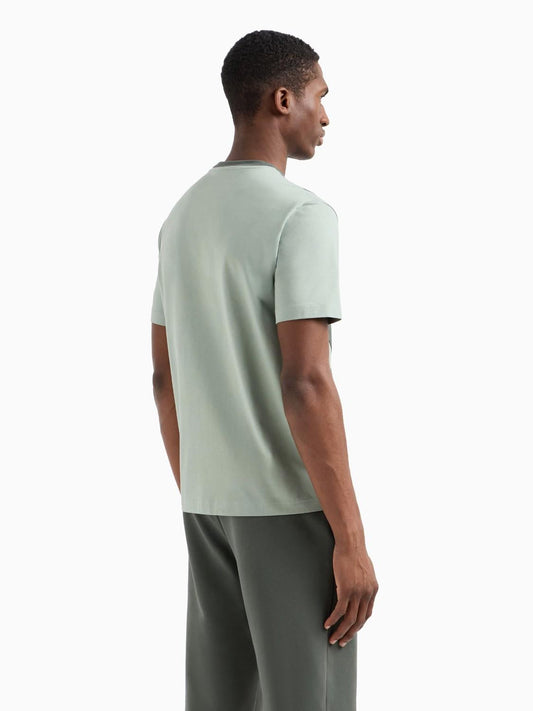 T-shirt EA7 Emporio Armani girocollo Summer Block in jersey di cotone Uomo Grigio