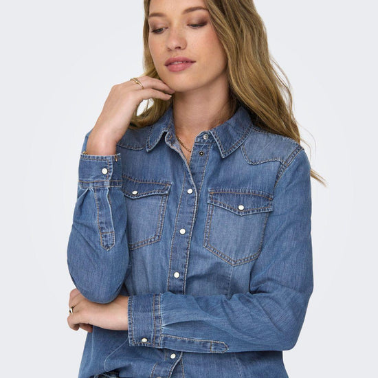 Camicia di jeans Donna Medium Blue Denim 15315185 Medium Blue Denim ONLY 