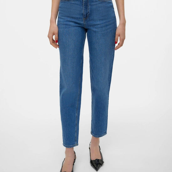 Vero Moda Jeans Donna Tessa A Vita Alta Mom Fit Medium Blue Denim 10297655 Medium Blue Denim VERO MODA 