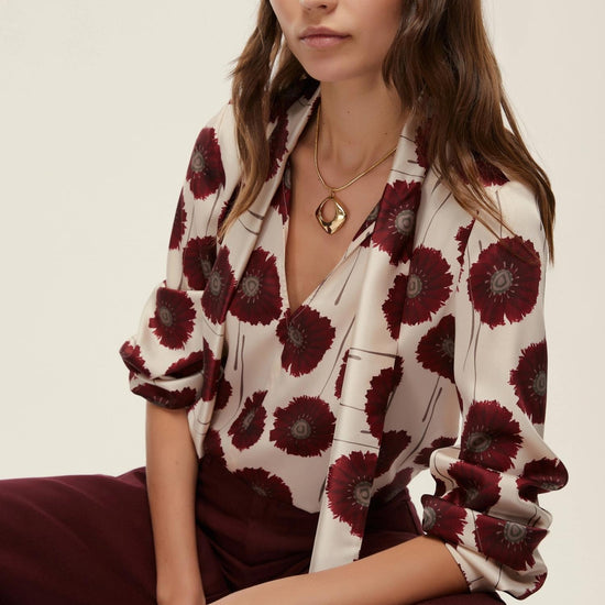 Emme Marella Blusa in twill stampato Fulvia Donna Panna 2525116141200 006 EMME MARELLA 